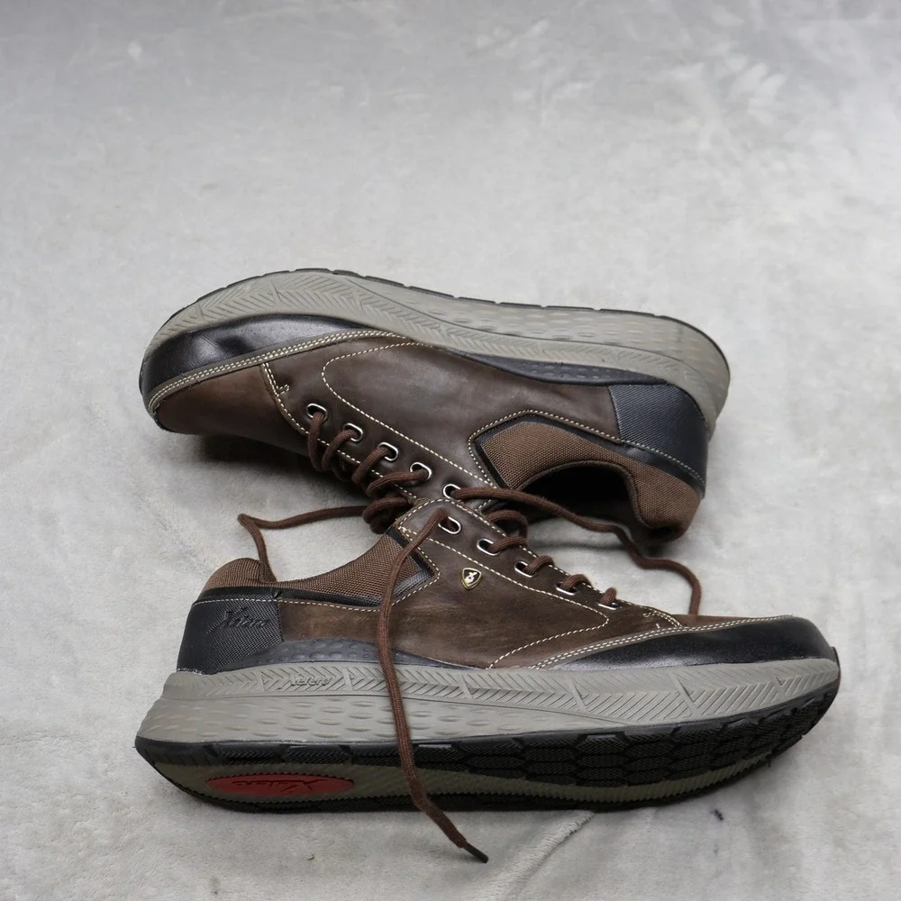 Xelero Mens 12 Walking Shoes Brown Leather Performance Comfort Lace‎ Up Everyday